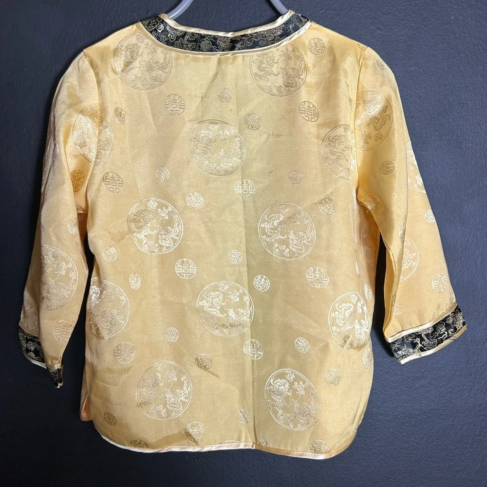 Yellow Embroidered Jacket with Dragon Design 14